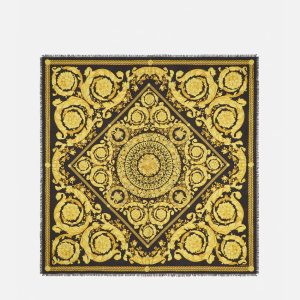 VERSACE Barocco Fringed Shawl 55"