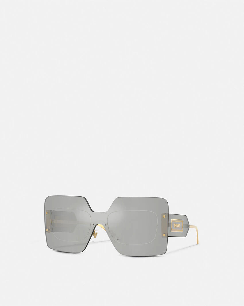 VERSACE DAMIER PLAQUE SQUARED SHIELD SUNGLASSES - Image 6