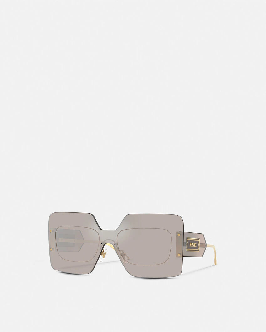 VERSACE DAMIER PLAQUE SQUARED SHIELD SUNGLASSES - Image 2