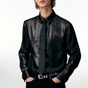 H&M Regular Fit Sequined Shirt