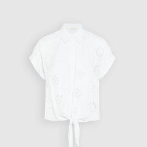 LAURA Embroidered Button-Down Blouse