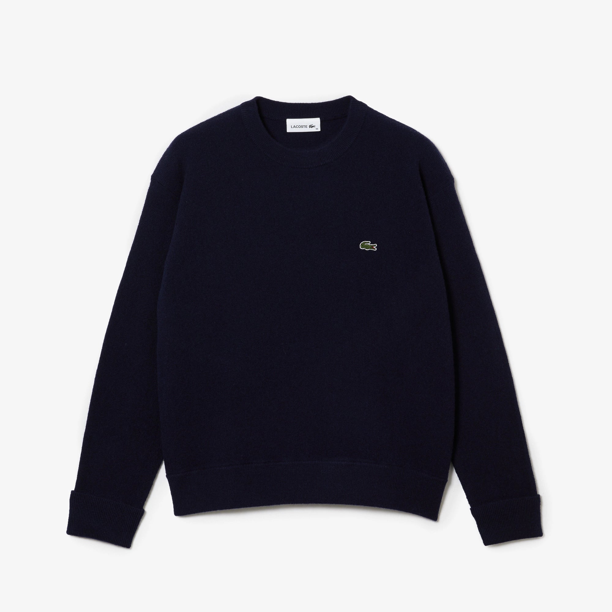 Lacoste Women's Relaxed Fit Wool Moss Stitch Sweater