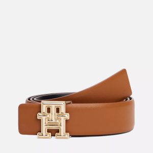 Tommy Hilfiger Monogram Buckle Reversible Leather Belt