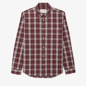 Lacoste Men's Slim Fit Stretch Plaid Shirt