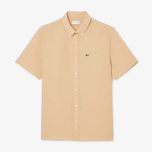 Lacoste Men's Short Sleeve Linen Shirt