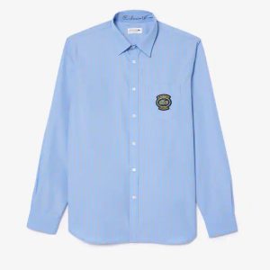 Lacoste Men's Regular Fit Badge Accent Striped Shirt