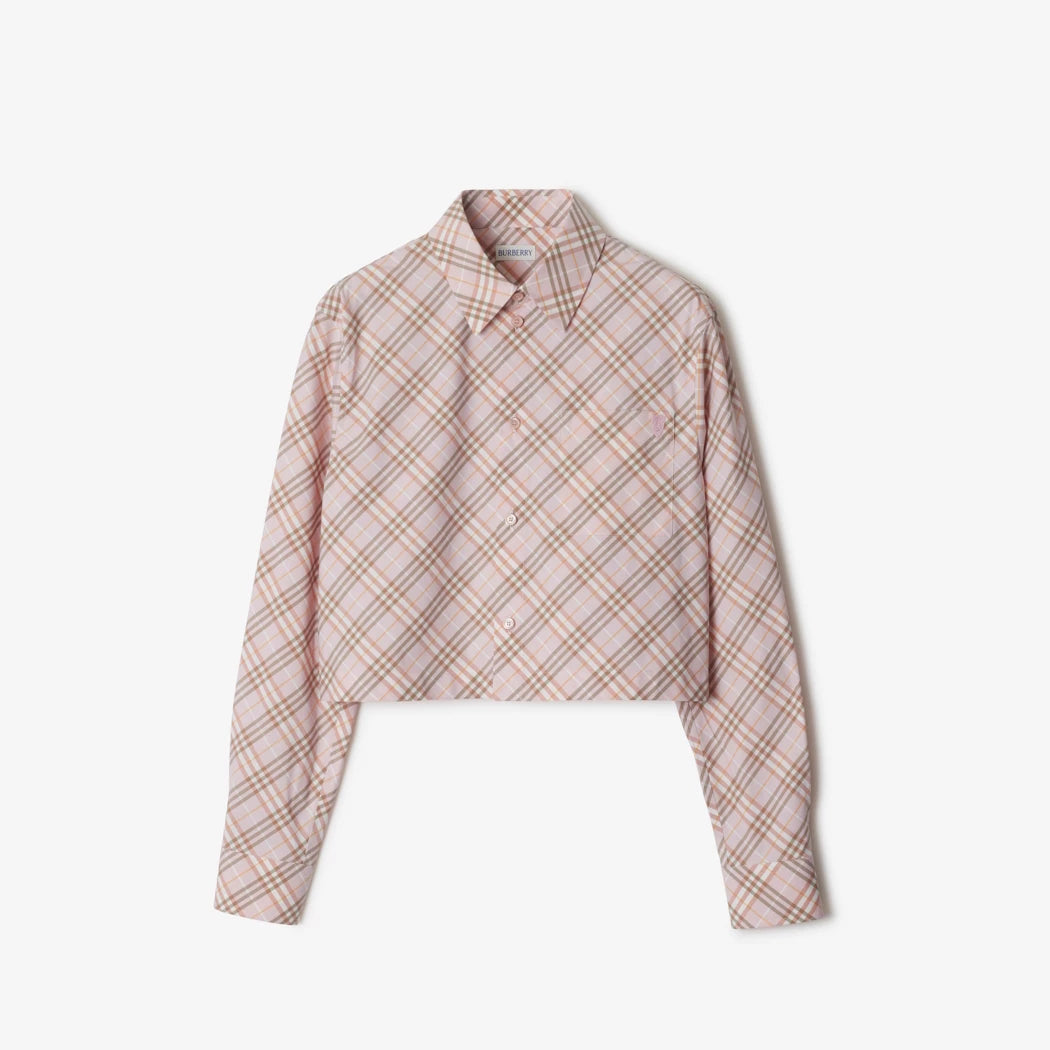 Burberry Cropped Check Cotton Shirt