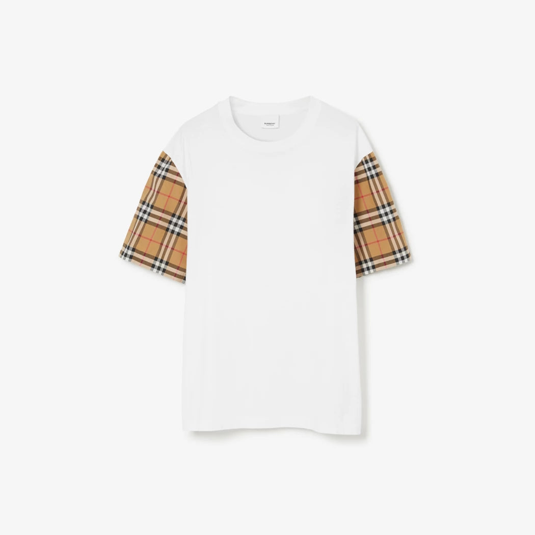 Burberry Check Sleeve Cotton T-shirt
