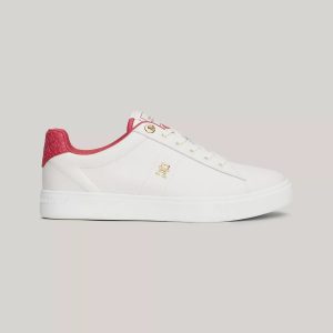 Tommy Hilfiger Monogram Plaque Leather Sneaker