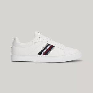 Tommy Hilfiger Signature Stripe Leather Court Sneaker