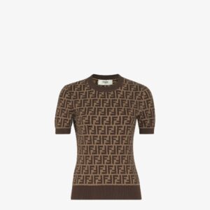 Fendi Brown FF cotton sweater