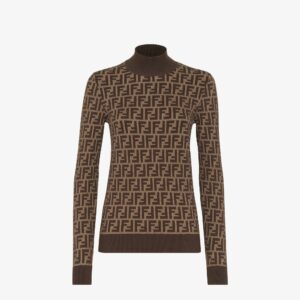 Fendi Brown FF cotton sweater