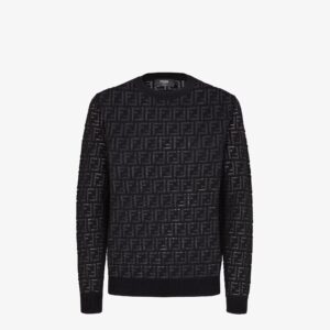 Fendi White wool and FF nylon pullover