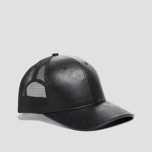 Guess Faux-Leather Peony Trucker Hat
