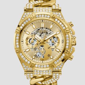 Guess Baron Gold-Tone Chain Multifunctional Watch