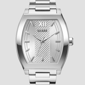 Guess Silver-Tone Barrel Analog Watch