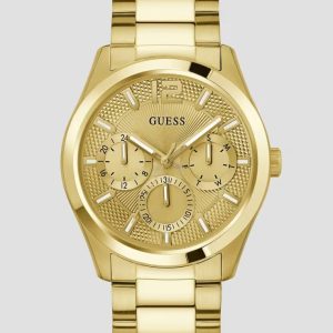 Guess Textured Gold-Tone Multifunction Watch