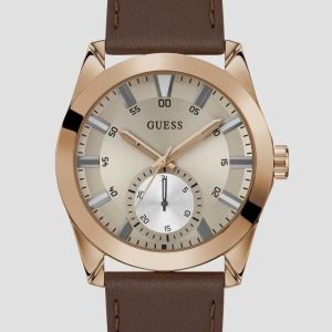 Guess Brown Leather Multifunction Watch