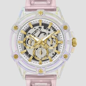 Guess Pink and White Multifunction Silicon Watch