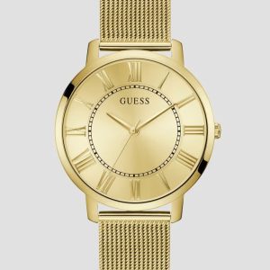 Guess Gold-Tone Mesh Analog Watch