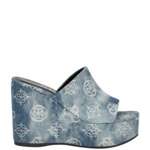 Guess Yenise Denim Platform Wedges