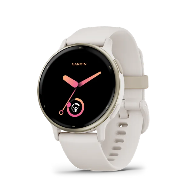 Garmin vívoactive 5 Fitness-Tracking Smartwatch with Aluminum Bezel and Silicone Band, Ivory