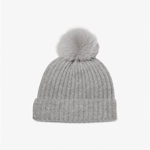Michael Kors Ribbed Cashmere Beanie Hat