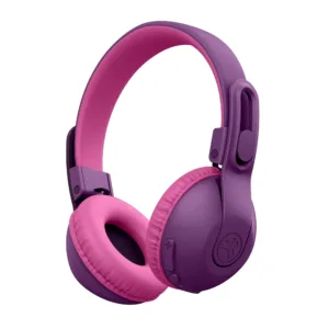 JLab JBuddies Studio 2 On-Ear Kids Wireless Headphones, Purple/Pink, Volume Safe, Folding