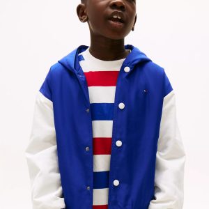 Tommy Hilfiger Kids' Back Logo Hooded Bomber Jacket
