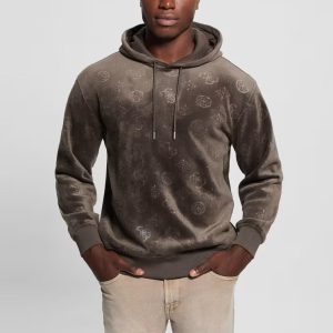 Guess Embossed Velvet Hoodie
