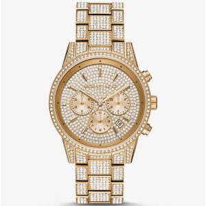 Michael Kors Bryant Pavé Gold-Tone Watch