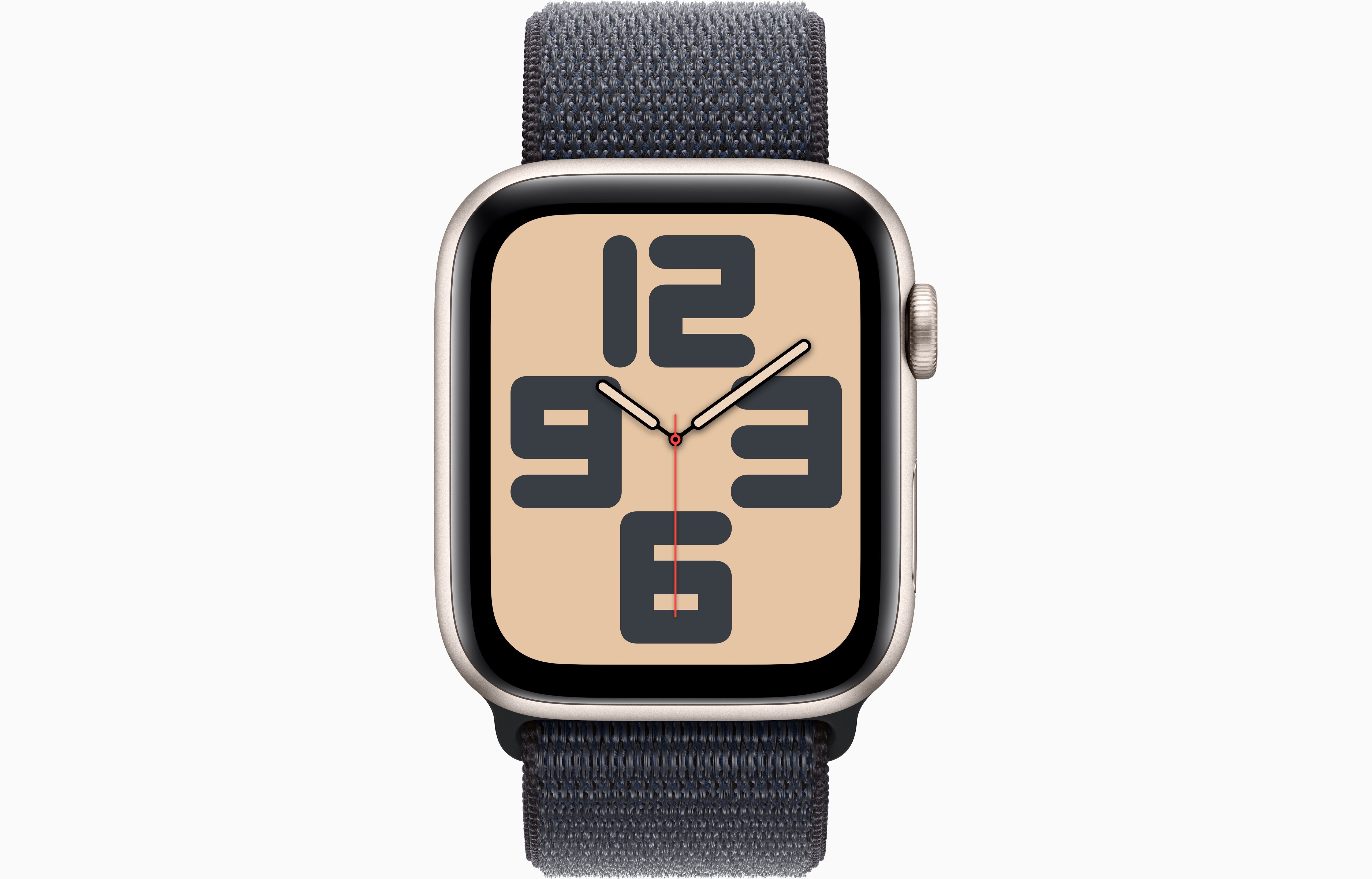 Apple Watch SE GPS, 44mm Silver Aluminum Case with Ink Sport Loop - Image 5