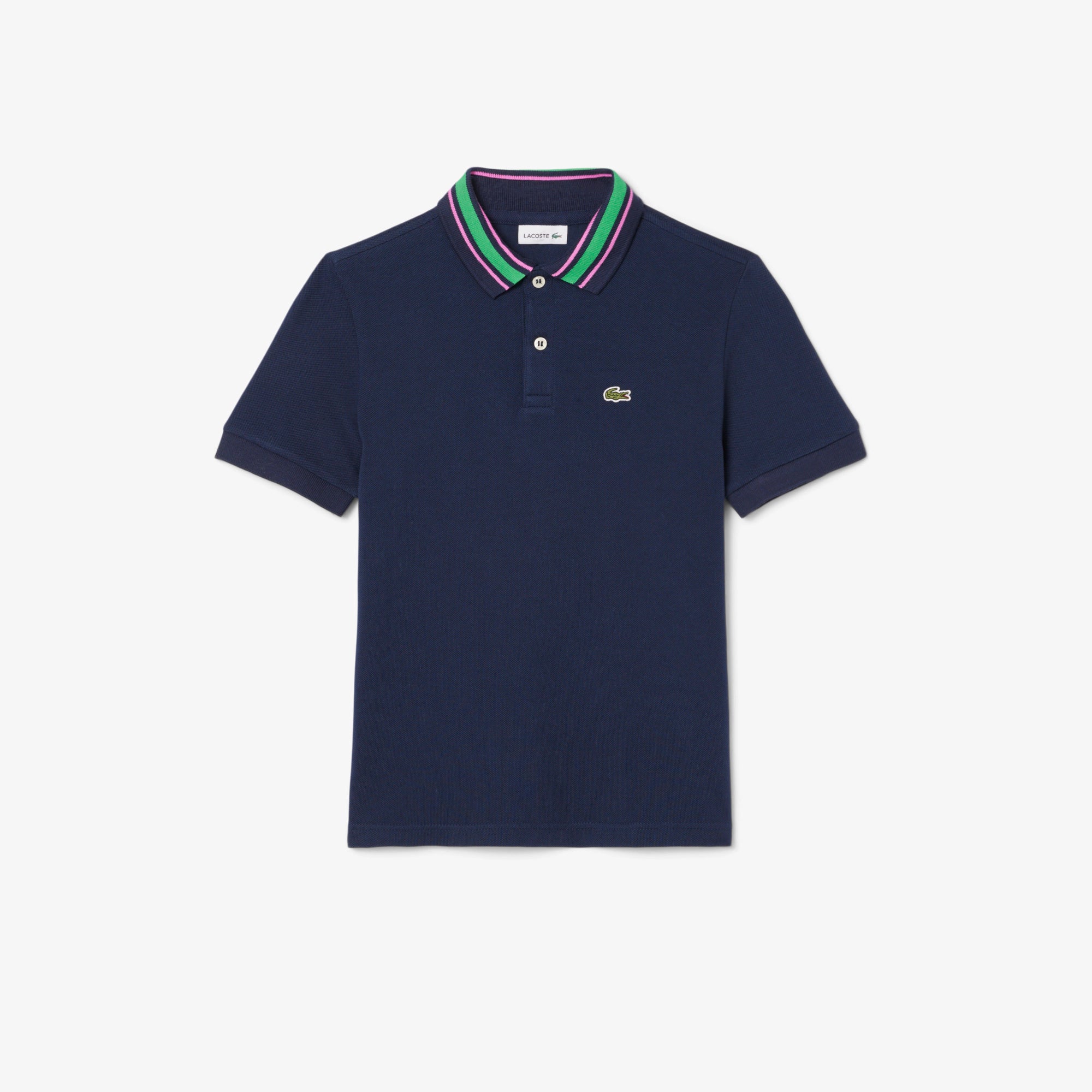 Lacoste Kids' Stripe Collar Petit Piqué Polo