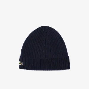 Lacoste Unisex Rib Knit Brushed Wool Beanie