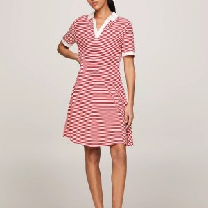 Tommy Hilfiger Open Placket Stripe Polo Dress