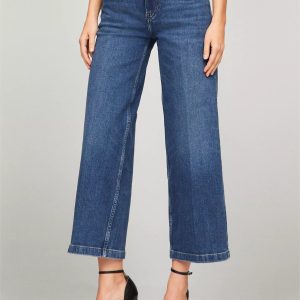 Tommy Hilfiger Mid-Rise Medium Wash Wide-Leg Jean