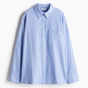 H&M Oversized Linen-Blend Shirt