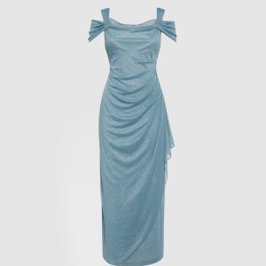 LAURA Draped Glitter Dress