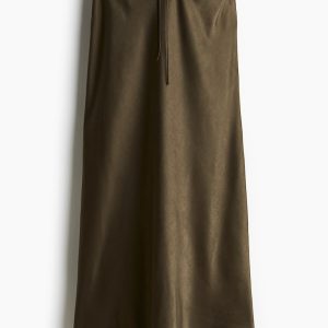 H&M Satin Skirt with Drawstring