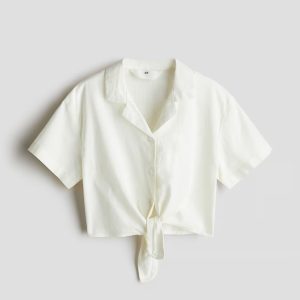 H&M Knot-Detail Cropped Shirt