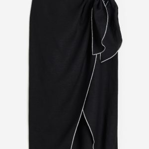 H&M Linen-blend Wrap-front Skirt