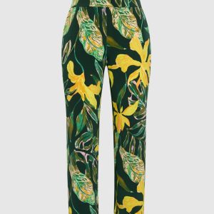 LAURA Palm Print Wide-Leg Pants