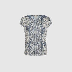 LAURA FAbstract Rhinestone Embellished T-Shirt