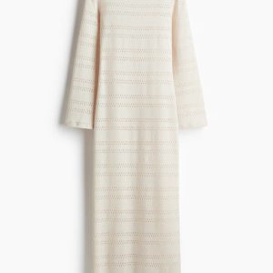 H&M Lacing-Detail Hole-Knit Dress