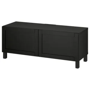 IKEA BESTÅ TV bench with doors, black-brown/Hanviken/Stubbarp black-brown, 47 1/4x16 1/2x18 7/8 "