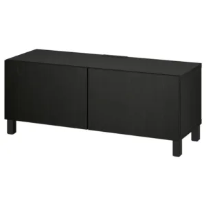IKEA BESTÅ TV bench with doors, black-brown/Lappviken/Stubbarp black-brown, 47 1/4x16 1/2x18 7/8 "