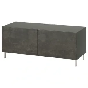 IKEA BESTÅ TV bench with doors, dark gray/Kallviken/Ösarp dark gray, 47 1/4x16 1/2x18 7/8 "