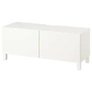 IKEA BESTÅ TV bench with doors, white/Lappviken/Stubbarp white, 47 1/4x16 1/2x18 7/8 "