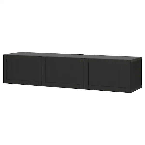 IKEA BESTÅ TV unit with doors, black-brown/Hanviken black-brown, 70 7/8x16 1/2x15 "