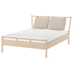 IKEA BJÖRKSNÄS Bed frame, birch/birch veneer/Luröy, Queen